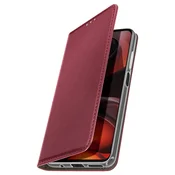 AVIZAR Preklopna torbica za Moto G17 – predali za kartice in video stojalo, Bordo, (5000274610)