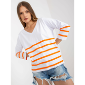 Basic white-orange striped blouse RUE PARIS