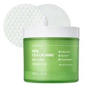 Wellage Real Cica Calming Big Embo toner Pad – Pomirjujoči toner Padi 70kos/160ml