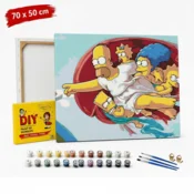 ERS Slika po številkah z okvirjem Simpsonovi Stvarjenje Adama 70x50 cm