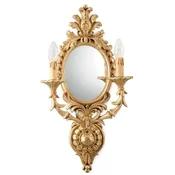 Casa Padrino luxury baroque double wall lamp with mirror gold 35 x 15 x H. 61 cm - Magnificent wall light in baroque style - Baroque lights - Luxury Quality - Made in Italy