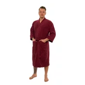 Interkontakt Moški bombažni kopalni plašč model KIMONO 04 Bordeaux XXL