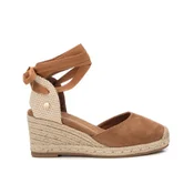 Xti za ženske. 14384101-CAMEL Usnjeni sandali 143841 rjavi (39), Rjava, 5 do 8 cm, Semiš, Čipke, Priložnostno