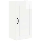 Vidaxl Omarica na steni PORTO Visok sijaj bela 40 x 31 x 80 cm
