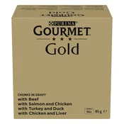 Purina PURINA GOURMET GOLD Mix 4 okusov, mokra hrana za mačke, 96x85g