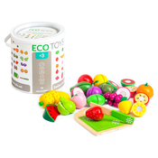 ECO TOYS SET OD 20 DELOVA DRVENO VOĆE