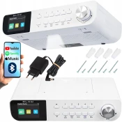 FM LED viseči kuhinjski radio LCD Bluetooth DAB+ bel