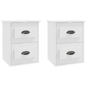 Vidaxl Stenska nočna omarica 2 kosa bela 41,5x36x53 cm