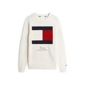 TOMMY HILFIGER Pulover Gifting svetlo bež/marine/brokat/temno rdeča