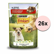 FRISKIES vrečka za odrasle pse z govedino in krompirjem v soku 26 x 85 g