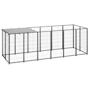 Vidaxl vidaXL Pasja kletka, črna, 330x110x110 cm, jeklo