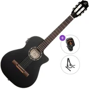 Ortega RCE125SBK-3/4 Standard SET 3/4 Satin Black Klasična kitara z elektroniko