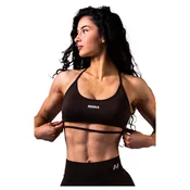 Ženski nedrček Nebbia Power Her Open-Back Sports Bra 890 Dark Brown XS