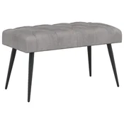 Vidaxl Klop s gumbnim oblazinjenjem Svetlo siva 80 x 40 x 46 cm Žamet