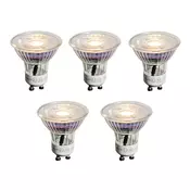 Komplet 5 GU10 50mm LED žarnic prozornih 3,5W 330 lm 3000K