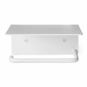 ferm LIVING Držalo za toaletni papir DORA 14 cm, bela, nerjaveče jeklo, čvrsta LIVING