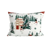 Poli-pamucna jastucnica SNOWY HOUSES POLY 50x70 cm, bijela