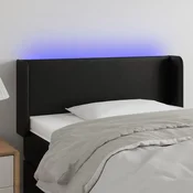 Vidaxl vidaXL LED vzglavje postelje črno 83x16x78/88 cm umetno usnje