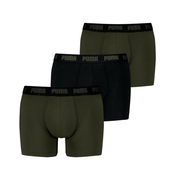 Mens Puma Boxer Briefs 3 Pack, Brown, Size 4, Clothing