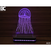 Black Cut 3D Lampa Meduza, Roze