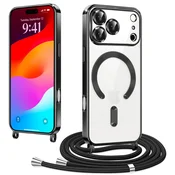 Overboard Komplet ovitkov za iPhone 17 Pro, Electro MagSafe, črne barve + vrvica za vstavljanje + zaščitno steklo za zaslon