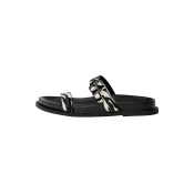 Pull&Bear Nizki natikači ecru/črna