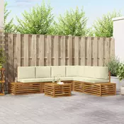 Set vanjskih sofa s jastukom 7 Komad Prirodna i krem