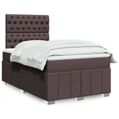 vidaXL vidaXL Box spring postelja z vzmetnico temno rjava 120x190 cm blago, (21309409)