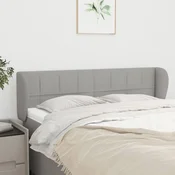 Vidaxl vidaXL Vzglavje s krilci svetlo sivo 147x23x78/88 cm blago