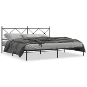 shumee vidaXL Kovinski posteljni okvir z vzglavjem črne barve 193x203 cm
