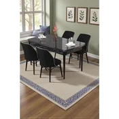 Hanah Home trpezarijski set Radde, sto i 4 stolice, ploca u dekoru crnog mermera, crna tkanina Babyface