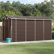 vidaXL Vrtna lopa rjava 191x385x198 cm pocinkano jeklo