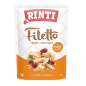 Kapsička Rinti Filetto Adult kuřecí a kuřecí srdce v želé 100g