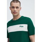 Pamucna majica Fila Lankaran za muškarce, boja: zelena, s aplikacijom, FAM0680