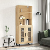 Greatstore Visoka komoda sonoma hrast 69,5x34x180 cm inženirski les