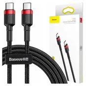 BASEUS BASEUS kabel Cafule USB-C na USB-C 1m, 60W, rdeče-črn