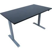 Homestar Pisalna miza ERGO 140x80x71-121 cm črno srebrno siva