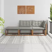 Sekcionalna sofa s jastukom 3 Komad Prirodna i svjetlosiva