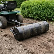 vidaXL Vrtni valj za trato s priponkami za aerator O 30 x 90 cm Jeklo
