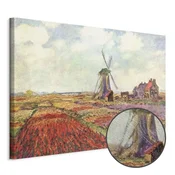 Slika - Claude Monet – Tulip Fields with Windmill 90x60 Premium Print