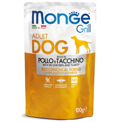 MONGE Vlažna hrana grill sosic sa piletinom&curetininom 100g