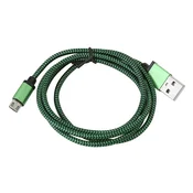 Platinet PLATINET HERMES MICRO USB NA USB TKANINASTI PLETENI KABEL 2A 1M ZELEN [43304]