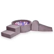shumee Penasto igrišče z bazenom 90x30 Corduroy Lavender 200 žogic: prozorna, bela, pudrasto roza, heather