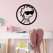 Wallity Zidna dekoracija Simpson 5, 33x33cm, Crna