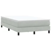 shumee vidaXL Postelja z vzmetnim vzmetnim okvirjem brez vzmetnice svetlo siva 120x210 cm žamet