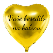 Personal Balon iz folije z besedilom - Zlato srce, 61 cm