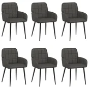 vidaXL vidaXL Jedilni stoli 6 pcs Umetno usnje Črna 57 x 50 x 85 cm, (5000296866)