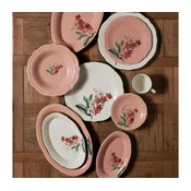 27-delni jedilni servis, roza/bela, porcelan