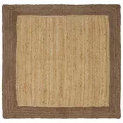 Vidaxl Preproga za območje Siva in naravna 160 x 160 cm Juta