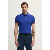 Tommy Hilfiger Polo majica Flag Cuff MW0MW38458 Modra Slim Fit